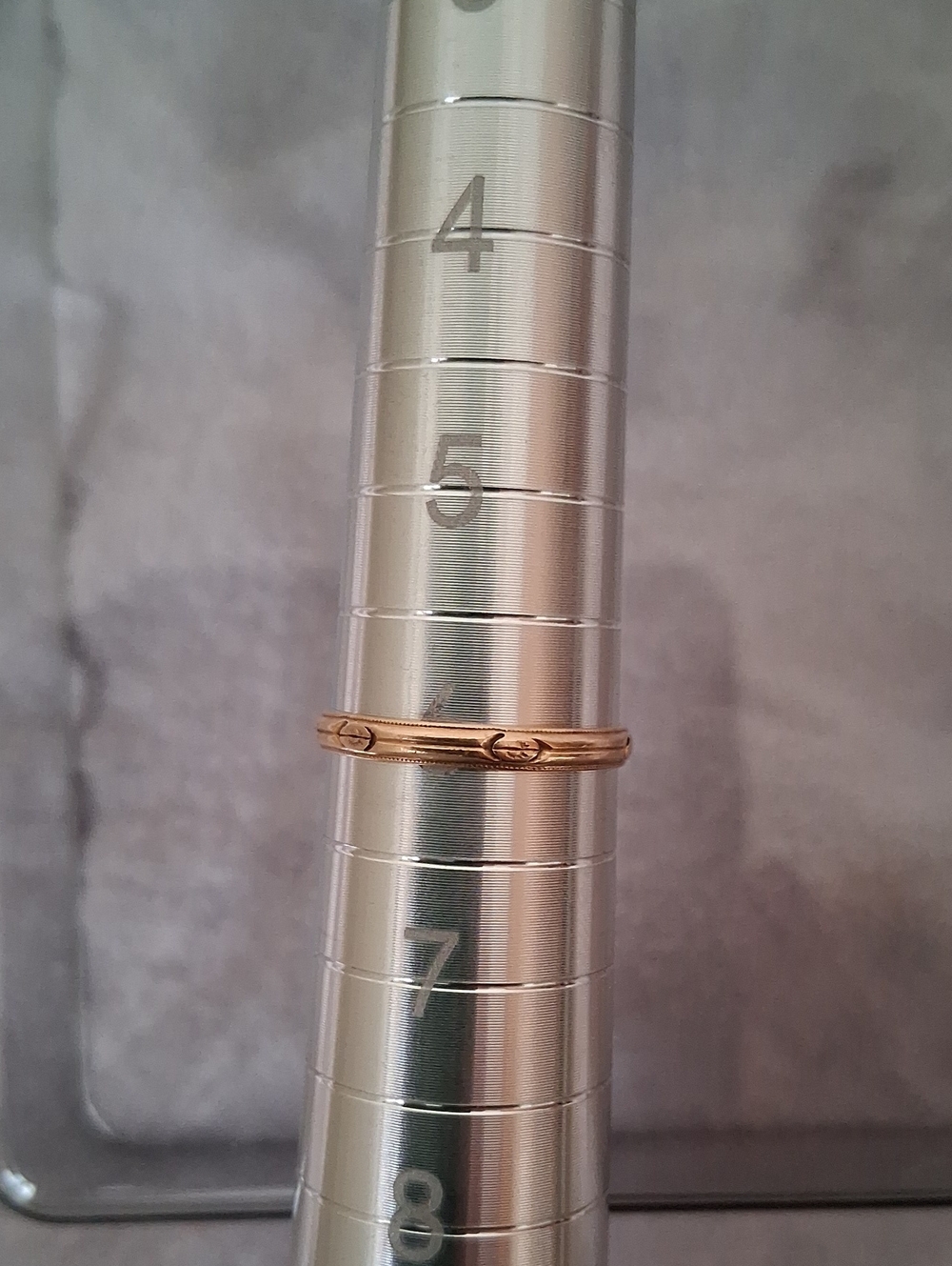 Delicate Rose Gold Women's Band with Engraved Detail